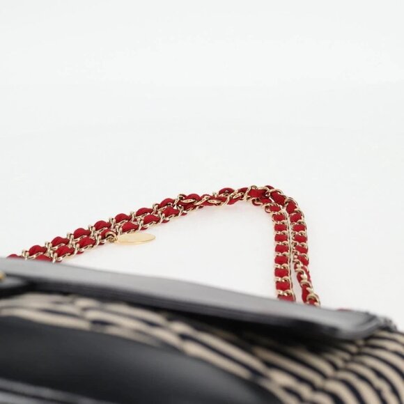 CHANEL Matelasse Chain Shoulder Bag cotton Black Gold - Picture 9 of 16